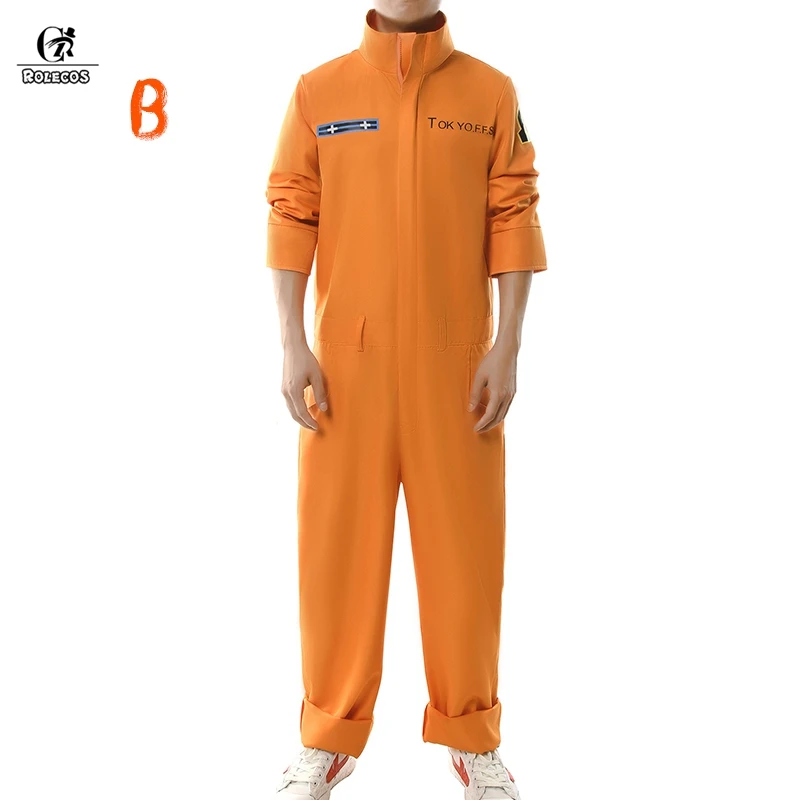 Jumpsuit B ROLECOS Fire Force Shinra Косплей Костюм Enen no Shouboutai аниме косплей мужской женский комбинезон костюм Kusakabe Maki Oze - Цвет: Jumpsuit B