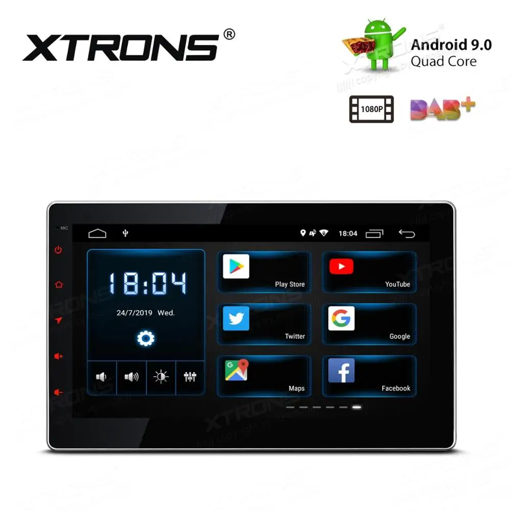 Discount 10.1" Android 9.0 2 Din Car Multimedia Two Din Car Navigation GPS Double Din Car Radio with Adjustable Display Screen Position 2