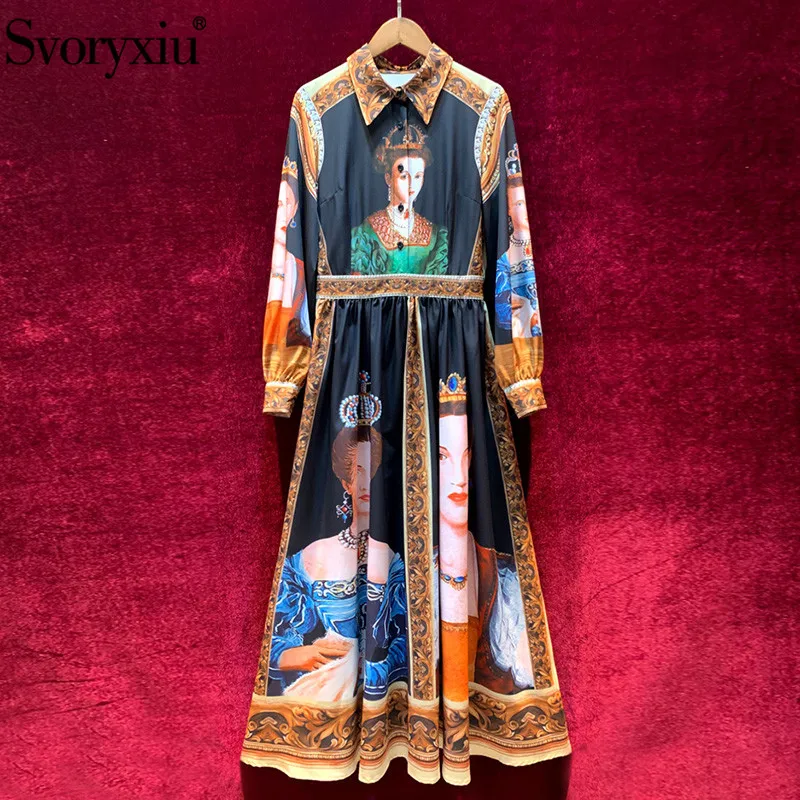 Svoryxiu Роскошные Подиумные осенние зимние вечерние длинные платья женские