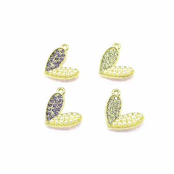 

New arrival! 20x16mm 50pcs Rhinestone/Imitation pearls Heart Charm for Earrings Making/DIY parts,Jewelry Finding & Component
