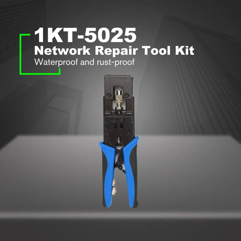 Portable Network Repair Tool Kit Coaxial Cable Clamp Pliers Wire Crimper Stripper Stripping Crimping Tool