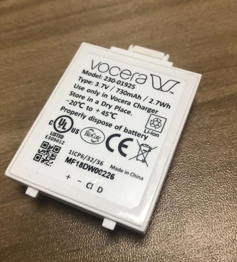 3,7 V 730mAh 2.7Whr батарея для Vocera V 230-01925 батарея