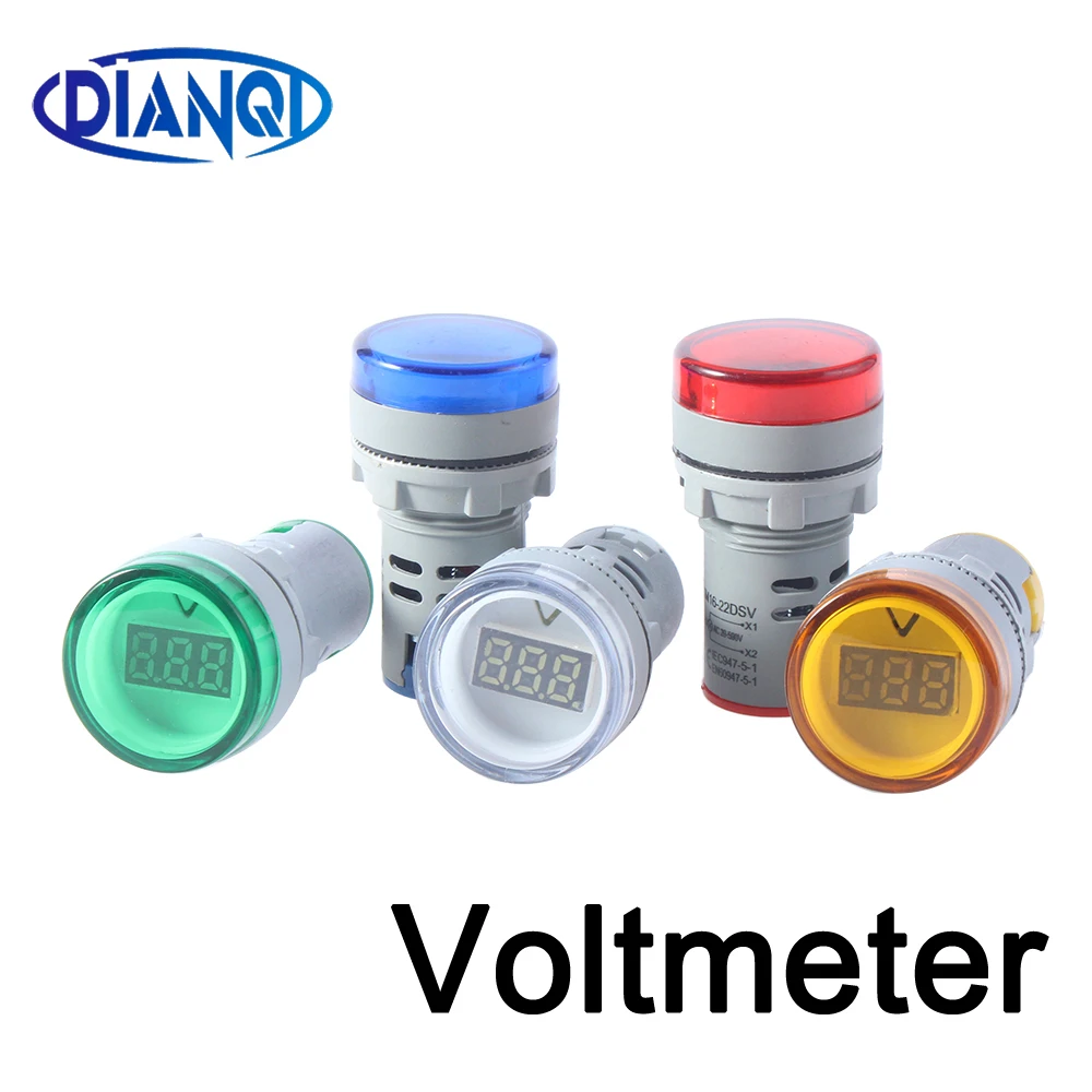 

22mm LED Digital Display Voltage Meter Indicator Signal Lamp Voltmeter Lights Tester Measuring Range 60-500V AC