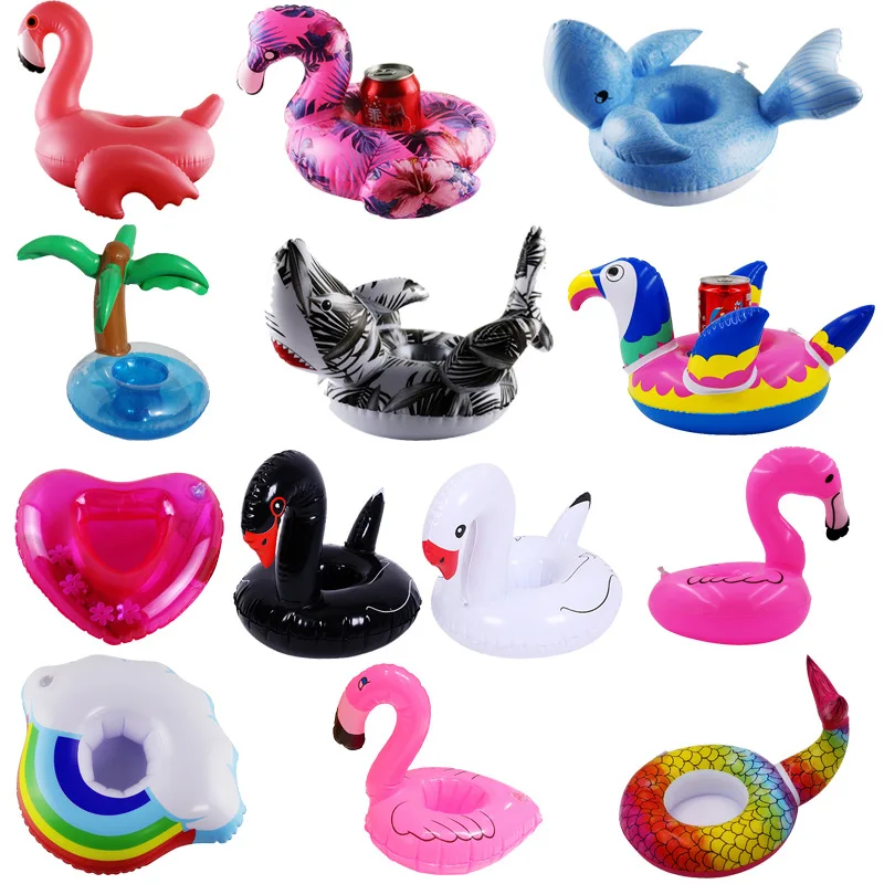

Inflatable Flamingo Donut Lemon Watermelon Pineapple Crab Love Cup Seat Inflatable Water Coaster