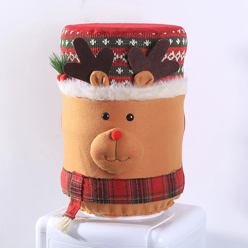 Hot Christmas Elk Snowman Water Dispenser Container Bottle Dust Cover Xmas Decor