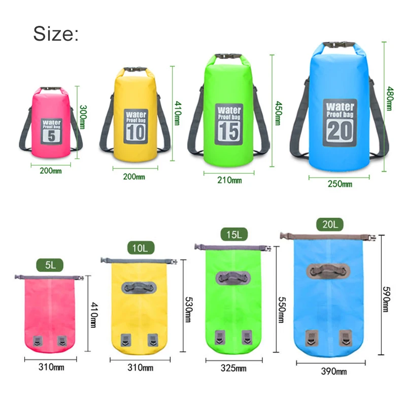 Outdoor Rivers Trekking Bag Waterproof Ultralight Camping Hiking Dry Drifting Skiing Kayaking Swimming Backpack Bags