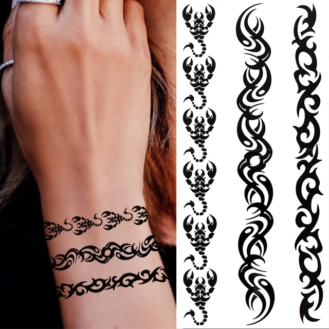 Sexy Realistic Dahlia Flower Temporary Tattoos For Women Lady Plum Thorns Lily Tulip Totem Fake Tattoo Armband Tattoo Sticker Temporary Tattoos Aliexpress