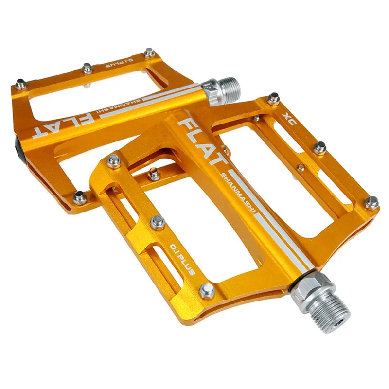 2Pcs MTB Bicycle Pedals Large Widen Aluminum Alloy Bearings Anti-slip Spikes Mountain Bike Pedal Outdoor Cycling Accessories Kit