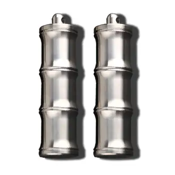 

Titanium Pill Box Medicine Case Capsule Holder Container Waterproof Bamboo-Shaped Emergency Pill Tank Outdoor Tool