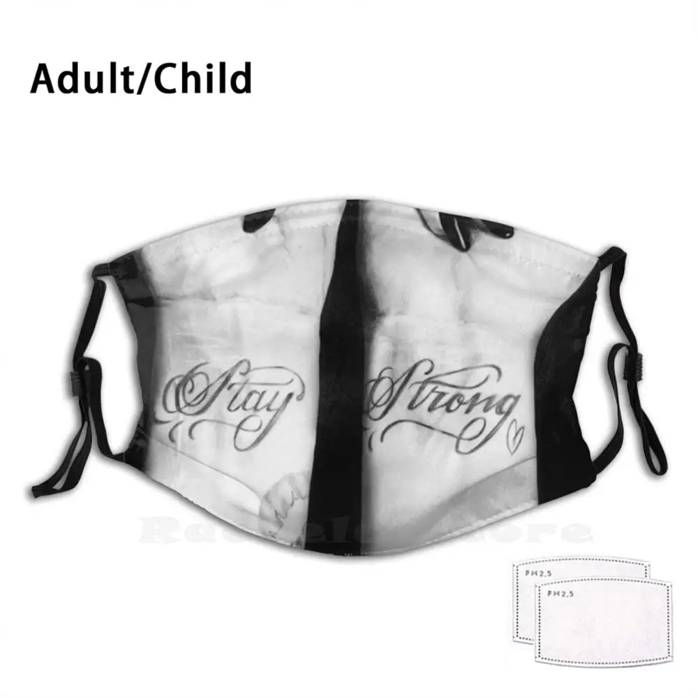 Demi Lovato Wrist Tattoo Drawing Mask Funny Print Reusable Pm2.5 Filter Face Stay Strong Ddlovato | Аксессуары для одежды
