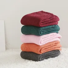 Хлопковые носки микс новых стилей, зимние женские утолщенные шерстяные теплые носки, носки средней длины, женские носки, BCW039