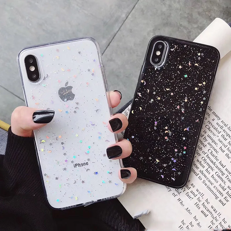 KJOEW гальванический горошек звезда чехол для телефона для iPhone 11 Pro XS Max X XR 6 6s 7 8 Plus прозрачный мягкий IMD силиконовый чехол