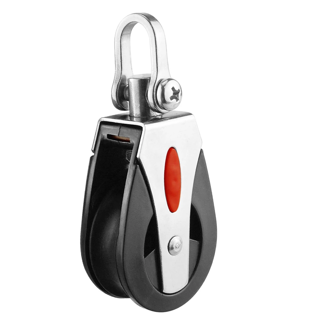 Swivel Shackle Head Single Pulley Block for Kayak Boat Dock Wire Rope Anchor Trolley Kit , 1500 Lbs