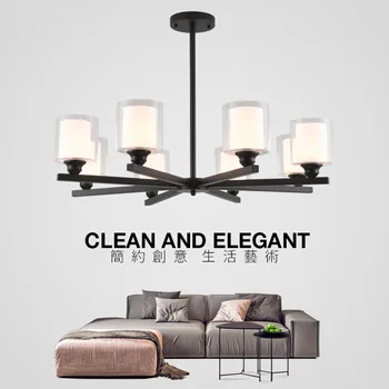 

Nordic minimalist living room led chandelier lighting modern rural interior lighting wrought iron bedroom dining room chandelier