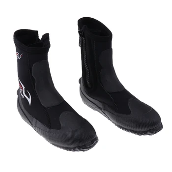 

5mm Super Stretch Zipper Hard Sole Scuba Dive Water Sports Surfing Snorkeling Booties Wetsuit Boots Black XS -3XL
