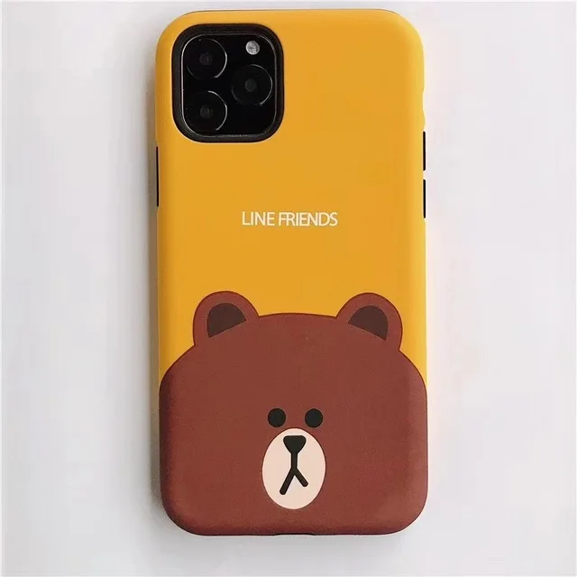 Милый мультяшный медведь Кролик Мягкий силиконовый чехол для iPhone 11 Pro Max противоударный чехол для iPhone 6 6s 7 8 Plus iPhone X XR XS MAX чехол - Цвет: Yellow Bear