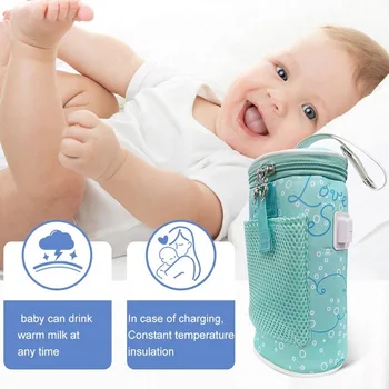 

Portable Travel Baby Breast Milk Food Water Feeding Bottle Warmer Thermal Bag USB Baby Nursing Bottle Heating Insulated Bag