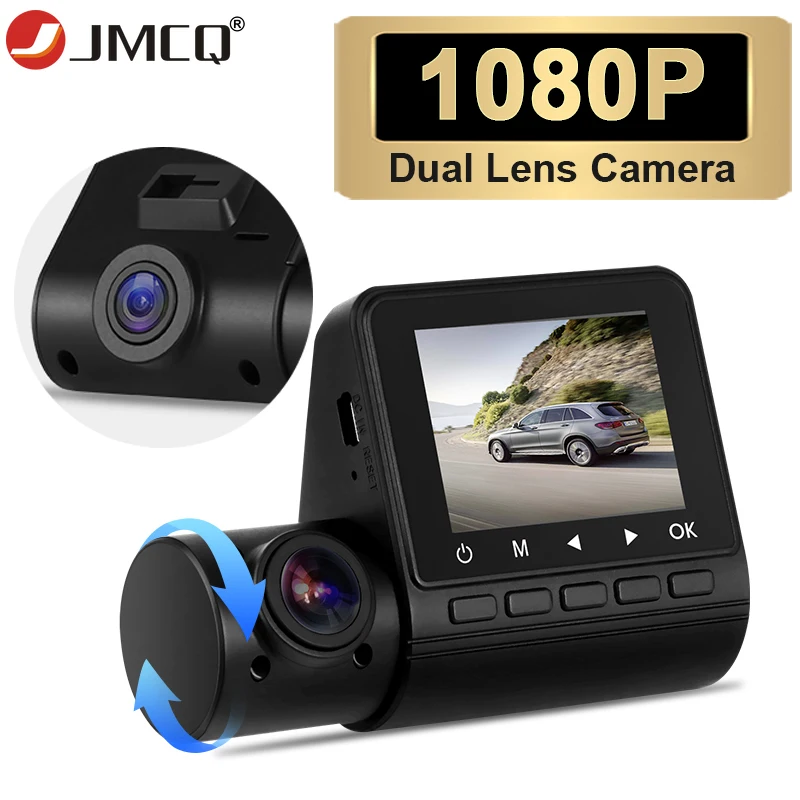 JMCQ мини видеорегистратор FHD 1080P с двумя камерами GPS модуль 24 часа в сутки для