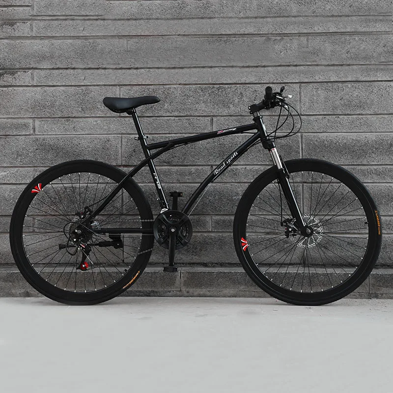 Perfect 24/26-Inch 21-Speed Road Bicycle 40-Blade Rim Double Disc Brake Solid Tire Shock Absorption Bike Adult Students 3