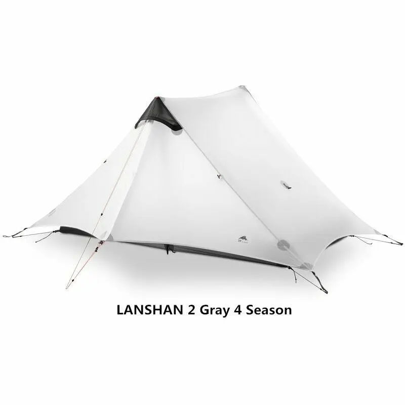 LanShan 2 3F UL GEAR 2 человек 1 человек Открытый Сверхлегкий Палатка 3 сезона - Цвет: Gray 2P 4 Season