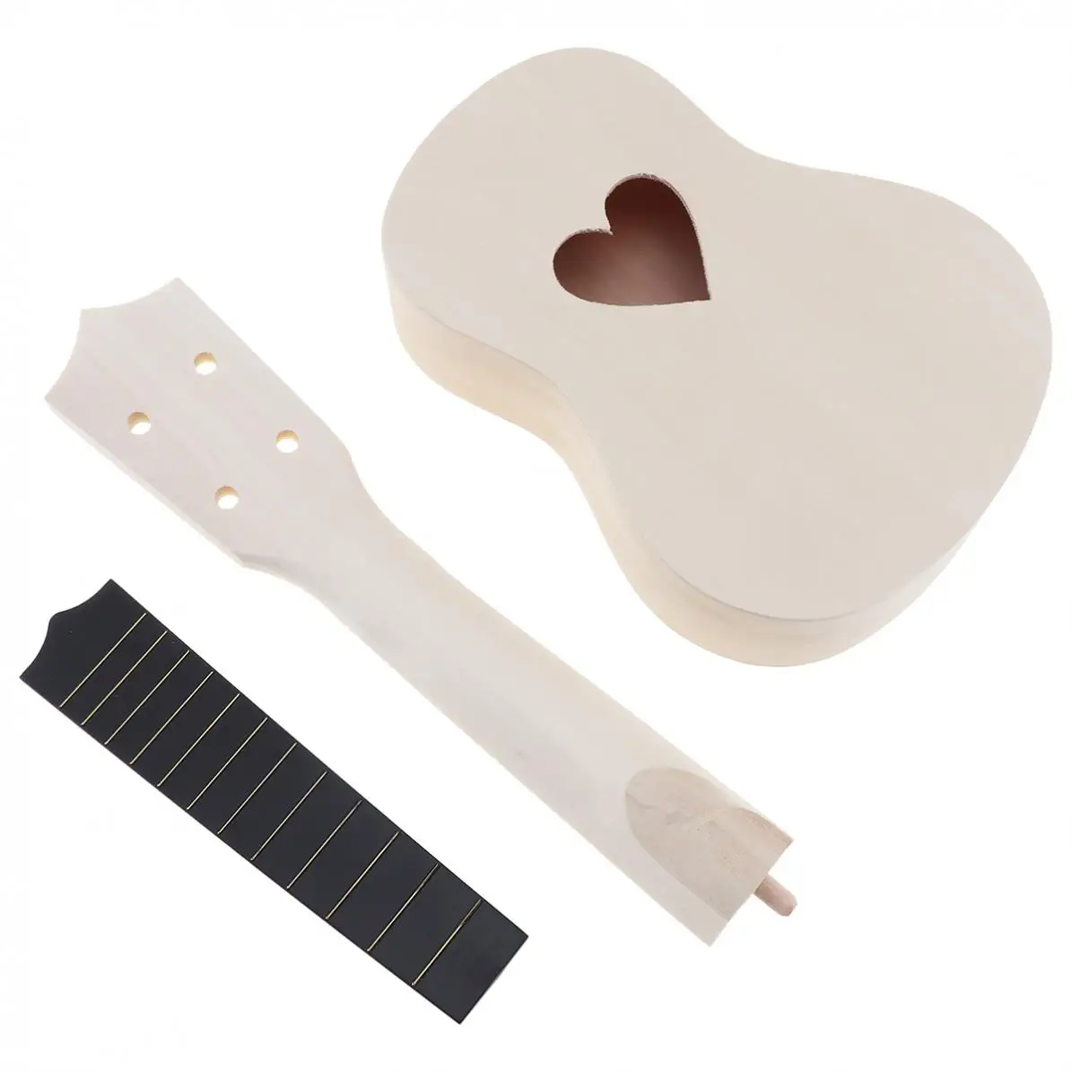 21 дюймов сопрано Гавайские гитары укулеле DIY Kit липа Гавайские гитары с отверстием в форме сердца картина ручной работы родители-дети Акция Горячая