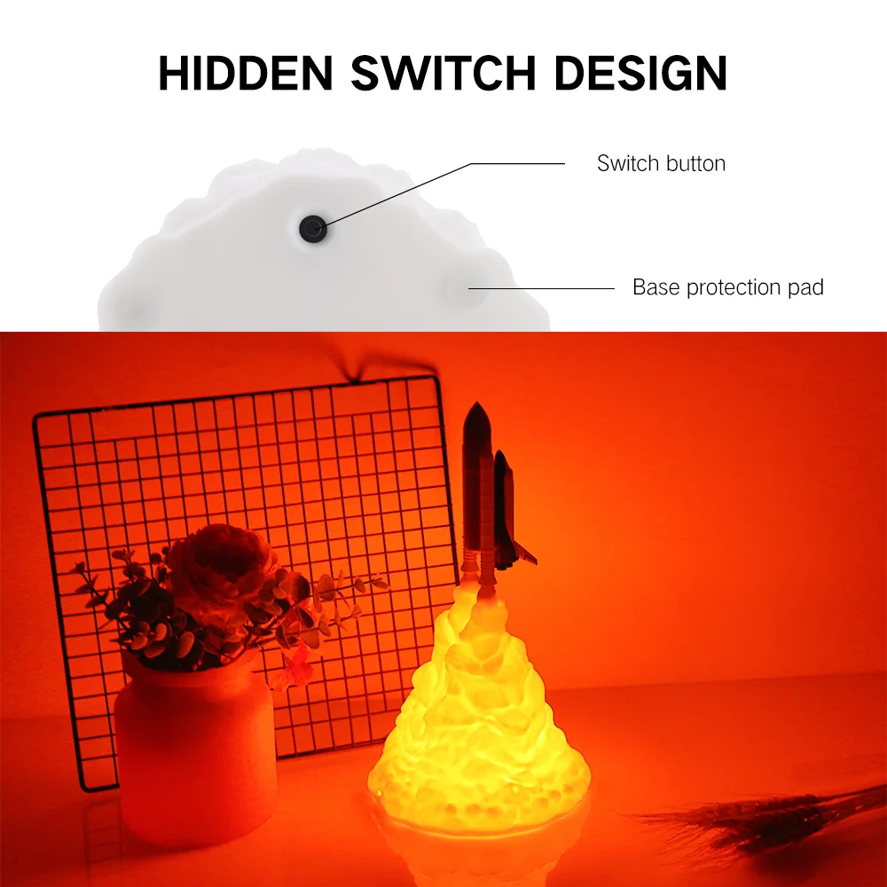 3D печать Космический Шаттл лампа USB Перезаряжаемый светодиодный Ночной светильник подарок для любителей пространства декоративная настольная лампа для дома гостиной