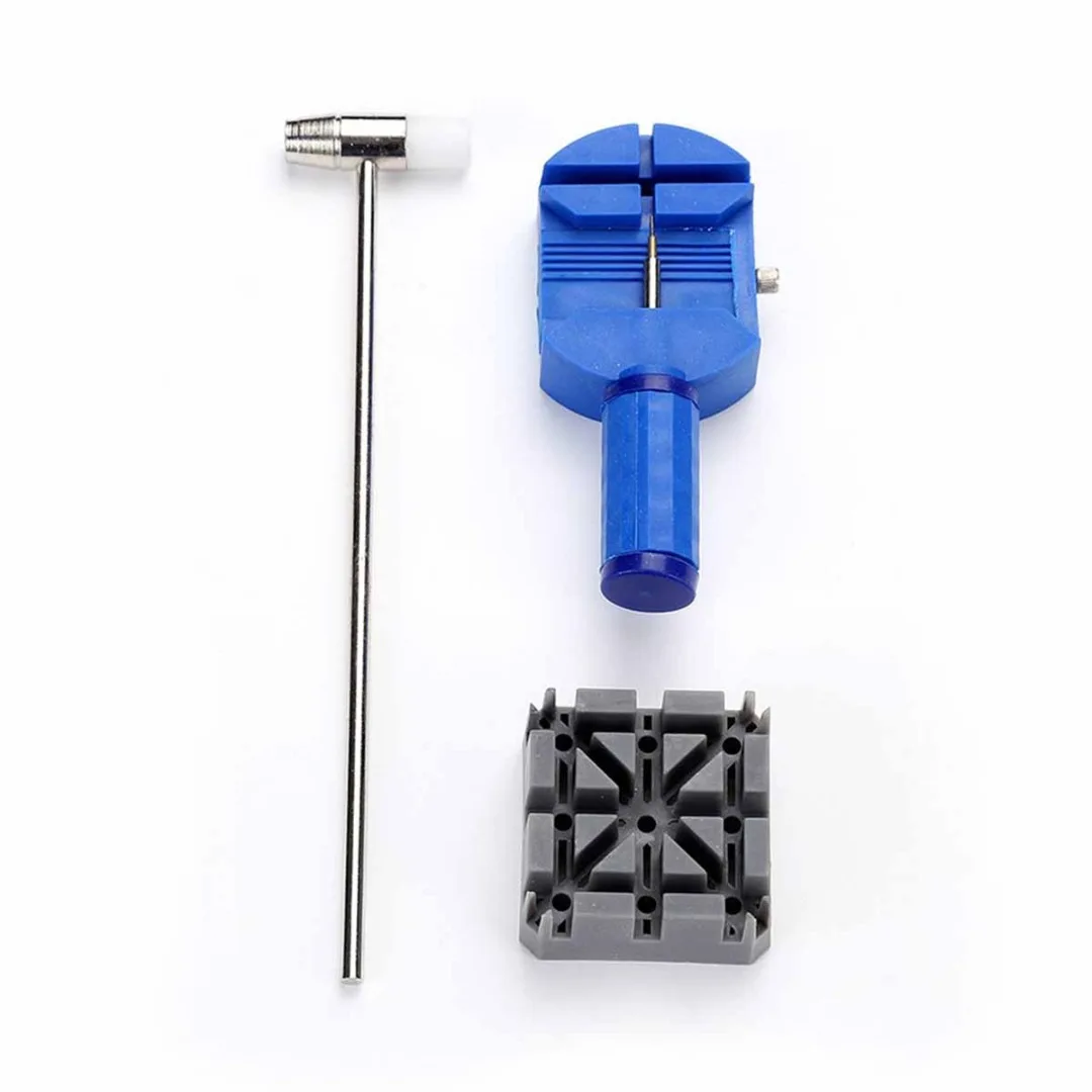 11pcs Watch Repair Tool Kit Watch Link Pin Remover Hammer Pins Strap Holder Bracelet Chain Adjuster Repair Tool For Watch Men