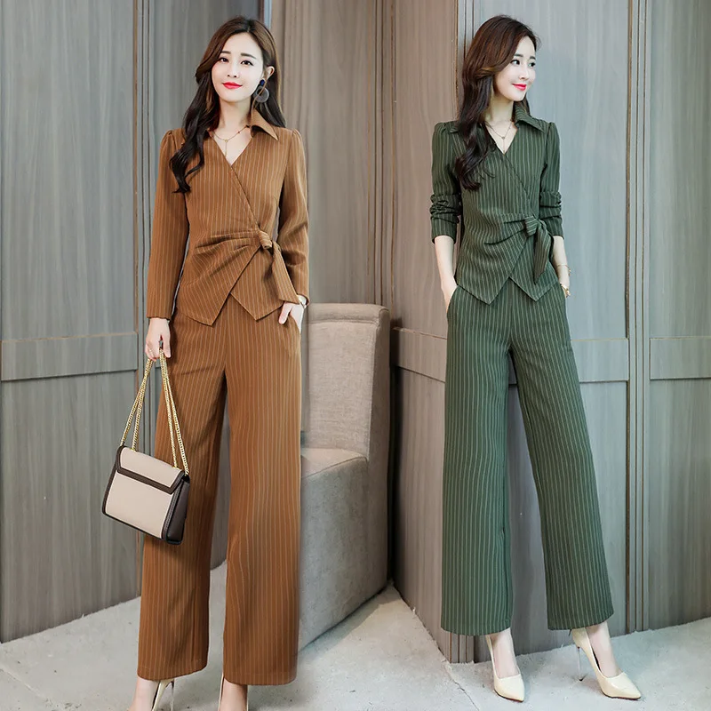 

Retro Hong Kong Flavor Autumn WOMEN'S Suit 2018 New Style Korean-style Goddess-Style Fashion Slimming Loose Pants Western Style