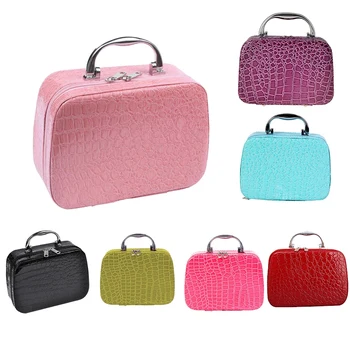 

Ladies Beautician Makeup Box Travel Handbag Pu Storage Elegant Box