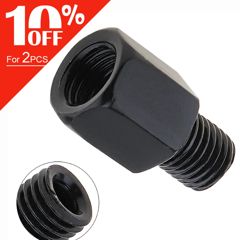 2 uds espejo adaptador M8 M10 10mm 8mm negro Universal de la motocicleta espejo retrovisor para moto adaptador perno de acero de Metal de la motocicleta para la motocicleta