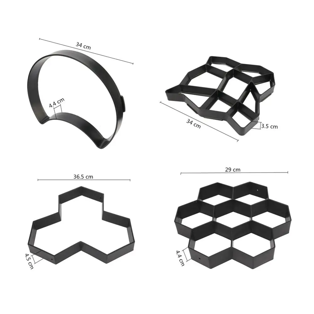 Path Paving Mould Garden Path Molds Home Garden Floor Road Concrete Stepping Stone Path Mold Patio Maker Reusable DIY Plastic Paving Tool