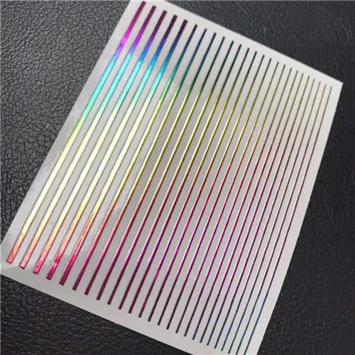Rainbow 1 шт. полоски для ногтей стикер s черный/золотой/розовое золото/серебро металлическая лента клей для накладных ногтей DIY фольги Типсы, наклейки на ногти наклейки NK11 - Цвет: Rainbow