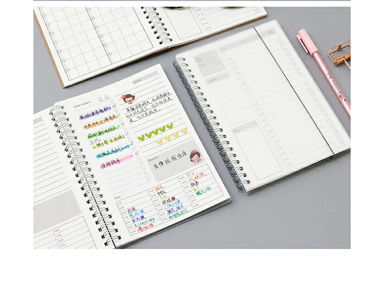 2019 2020 Notebooks Agendas Planner Diary Weekly Spiral Organizer Libretas A5 Note Books Monthly Kraft Paper Schedule Filofax