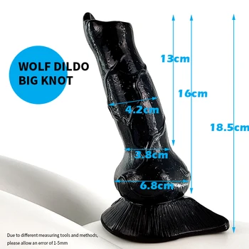 SMMQ Huge Realistic Dildo Dog Knot Sex Toy For Women Male Anal Butt Plug Wolf Fake Penis Toys For Adults 18 Sex Shop Erotic 3