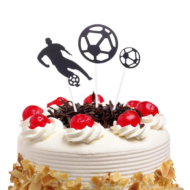 Cake Topper calcio creativo calcio bambini buon compleanno bandiere torta  per ragazzi uomo papà compleanno sport festa decorazioni torta fai da te -  AliExpress