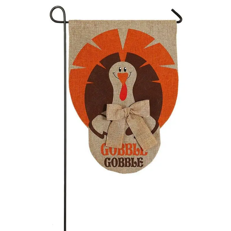 HOT Thanksgiving Fall Turkey Burlap Garden Flag - Decorations for Home Décor Yard Outdoor Thanks Party Favor. | Дом и сад