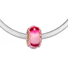 Pink Murano Glass Beads Jewelry 2019 New Rose Golden Leaves Charm Beads for Charms Bracelets DIY Women Beads for Jewelry Making 2