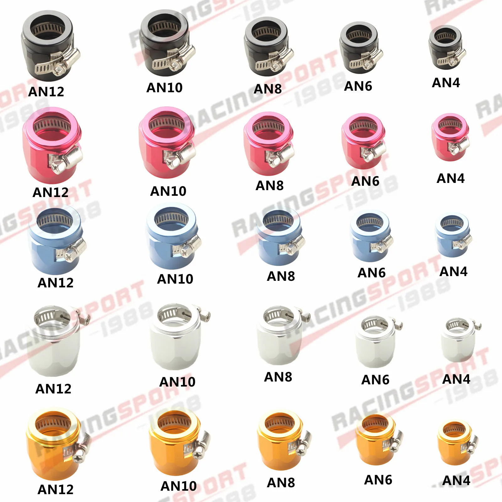 Hose Clamp  AN4 AN6 AN8 AN10 AN12 End Fuel Pipe Clip Oil Water Tube Hose Fittings Finisher Clamps Hex Finishers