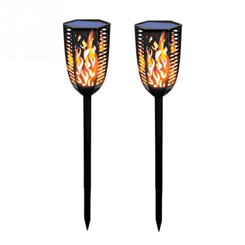 

Outdoor Lawn Garden Decoration Waterproof Driveway Landscape Pathway Stake Solar Light Flickering Flame 99 LED Auto On Off Torch