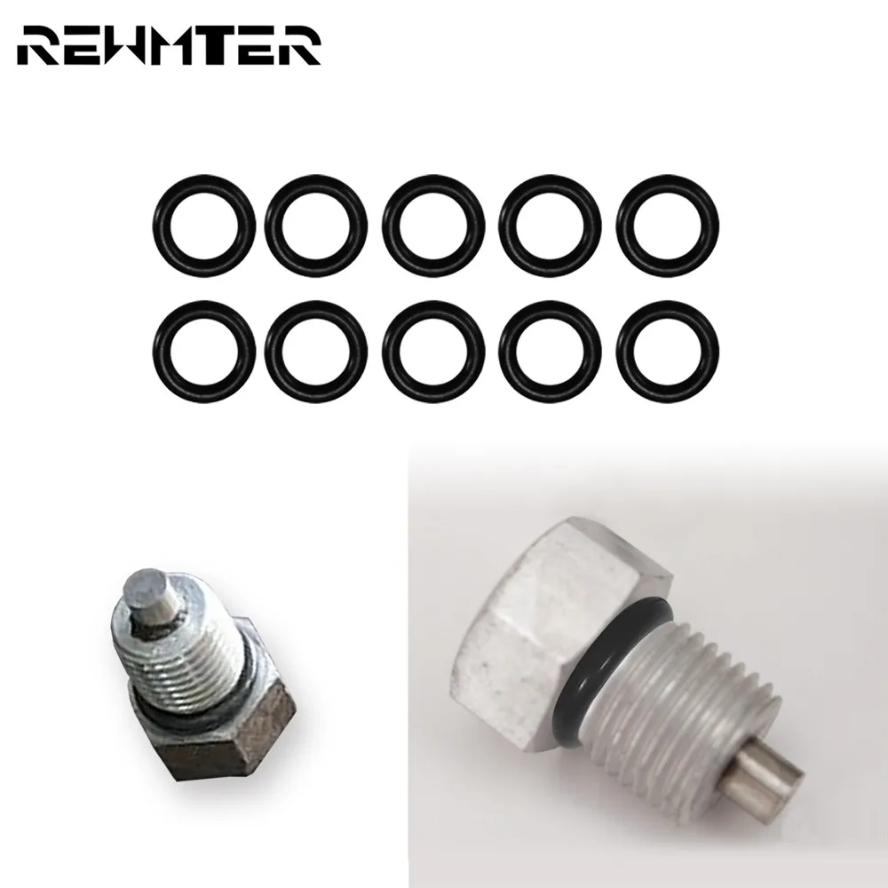 10PCS Motorcycle 11105 Twin Cam ORing Oil Drain Plug Black Sealing