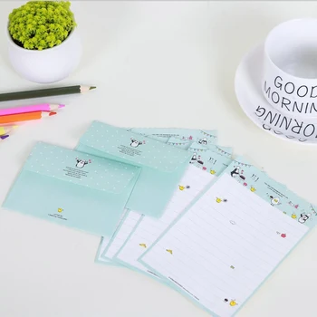 

4 Sheet Letter Paper And 2 Pcs Envelopes Per Set Mini Flower Animal Letter Pad Writing Paper Office And School Supplie
