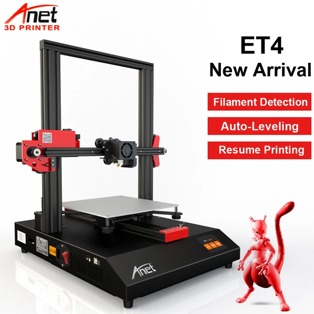 Special Offers New Hot Anet ET4 3D Printer Prusa Auto Leveling & Loading Filament Detection Resume Printing Micro SD Card USB Connector