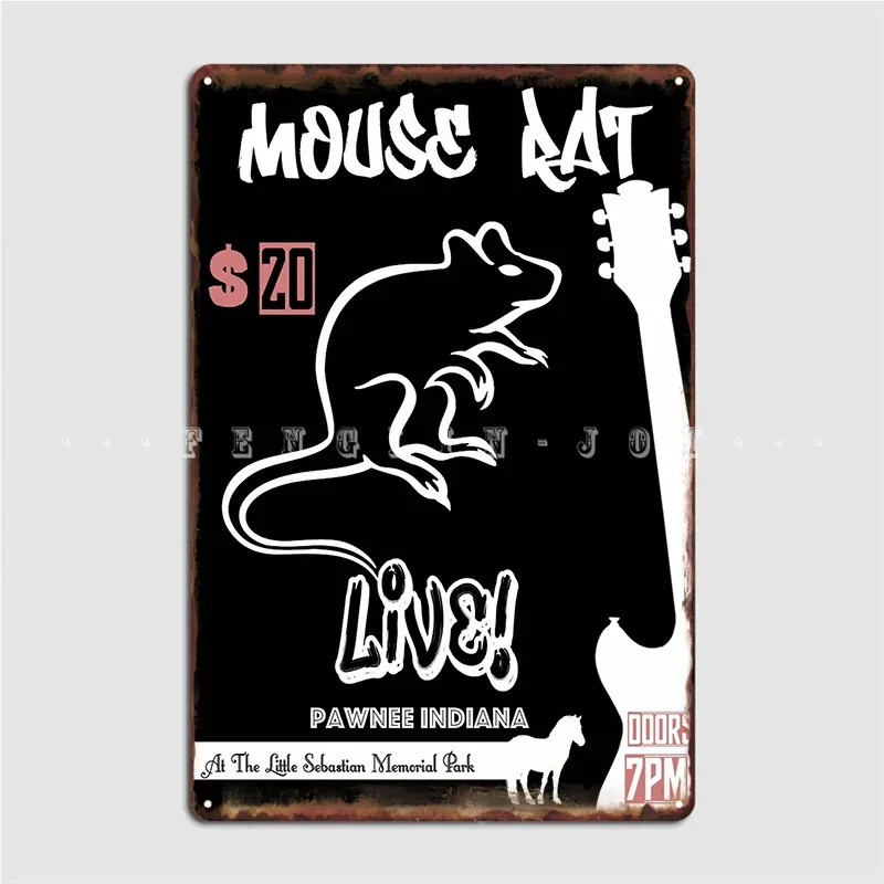 

Mouse Rat Concert Poster Metal Sign Pub Garage Wall Decor Cinema Kitchen Designing Tin Sign Poster