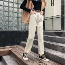 Женский в Корейском стиле джинсовые штаны повседневные женские джинсы размера плюс джинсы с высокой талией Прямые джинсы Feminino 4XL Nine Point джинсы Mujer