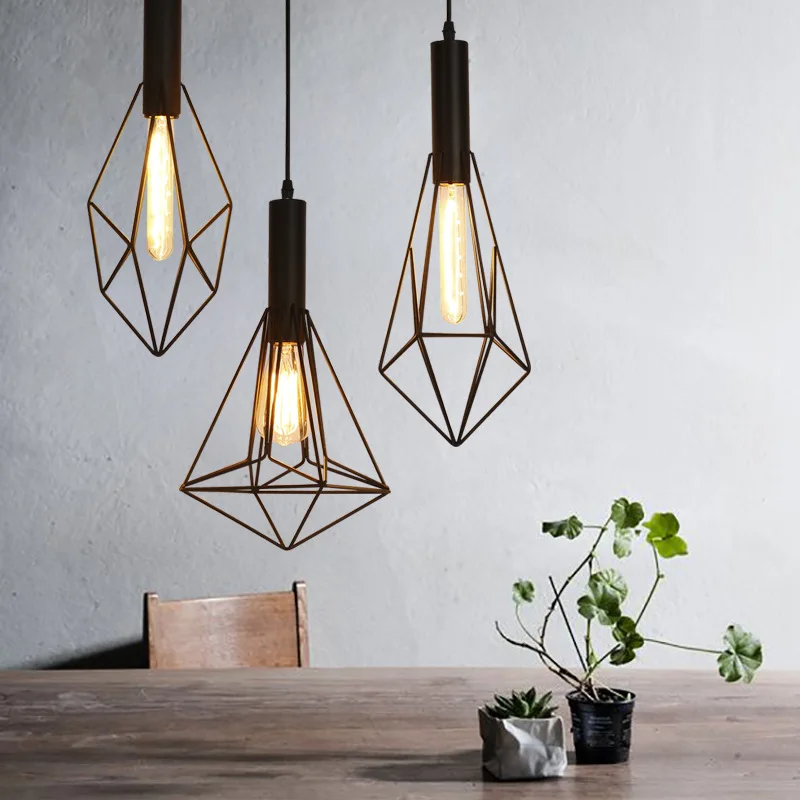 Скандинавский креативный железный подвесной светильник LEDE27 гостиной балкона