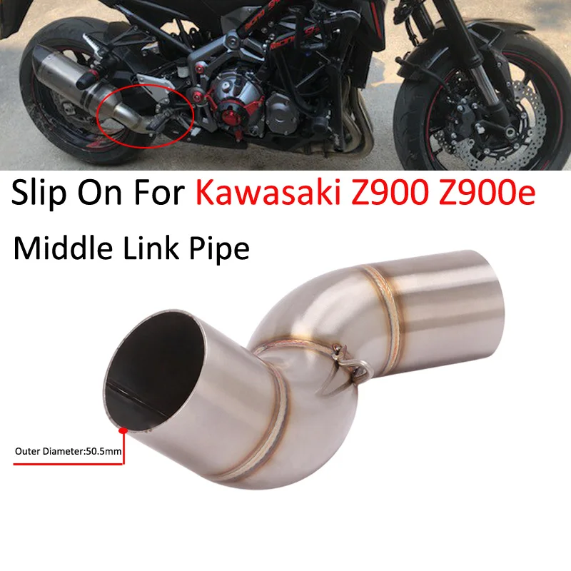 

Slip On For Kawasaki Z900 A2 Z900e 2020 2021 Motorcycle GP Exhaust Muffler Escape Moto Modiifed Connection 51mm Mid Link Pipe