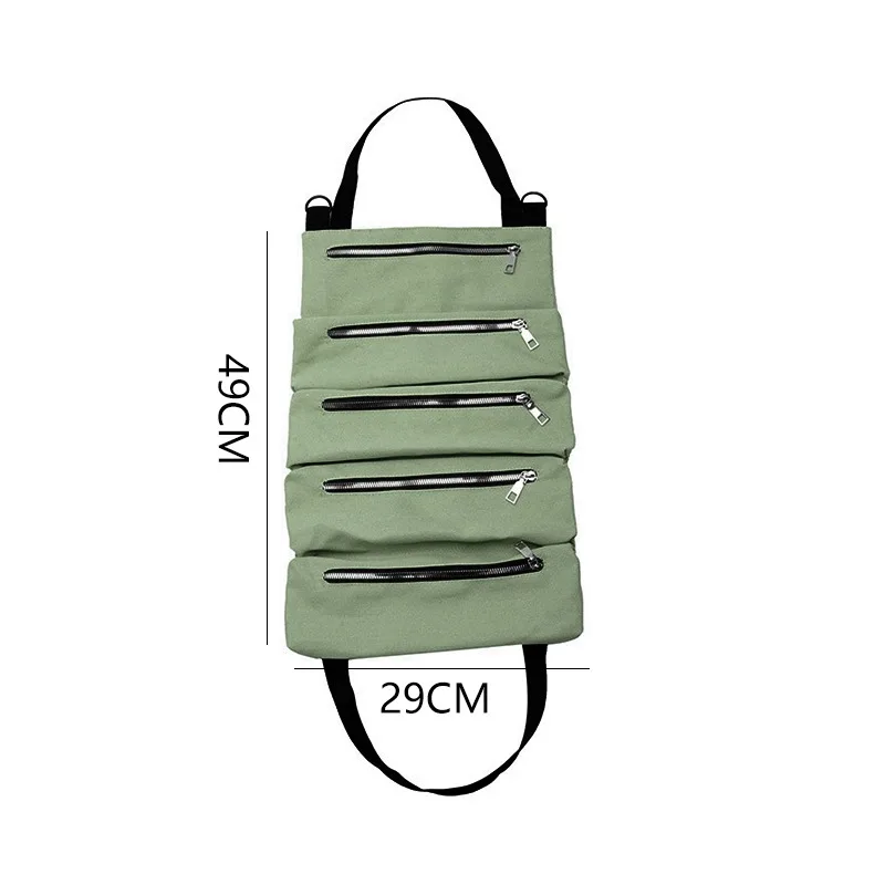 roller cabinet Canvas Foldable Roll Pack Tool Bag Suspension Multi-function Car Hanging Electrician Tool Storage Bag Box Repair Tools Waist Bag personalized tool bag Tool Storage Items