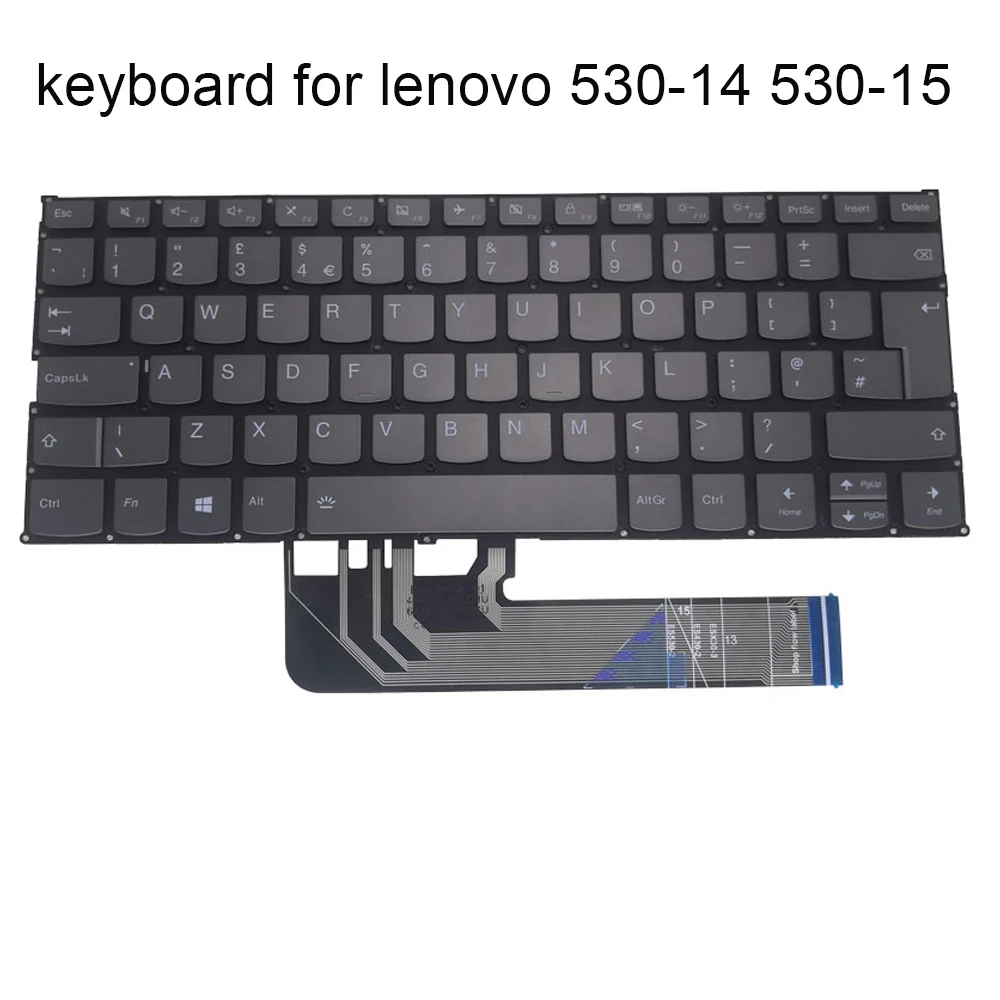 Computador Portátil Teclado Retroiluminado para Lenovo Ideapad C34014 14api 14iwl C740-14iml 730-15 15iwl 730-13ikb 530-14 530s-14 uk fr sp br Teclado de substituição - Imagem 3