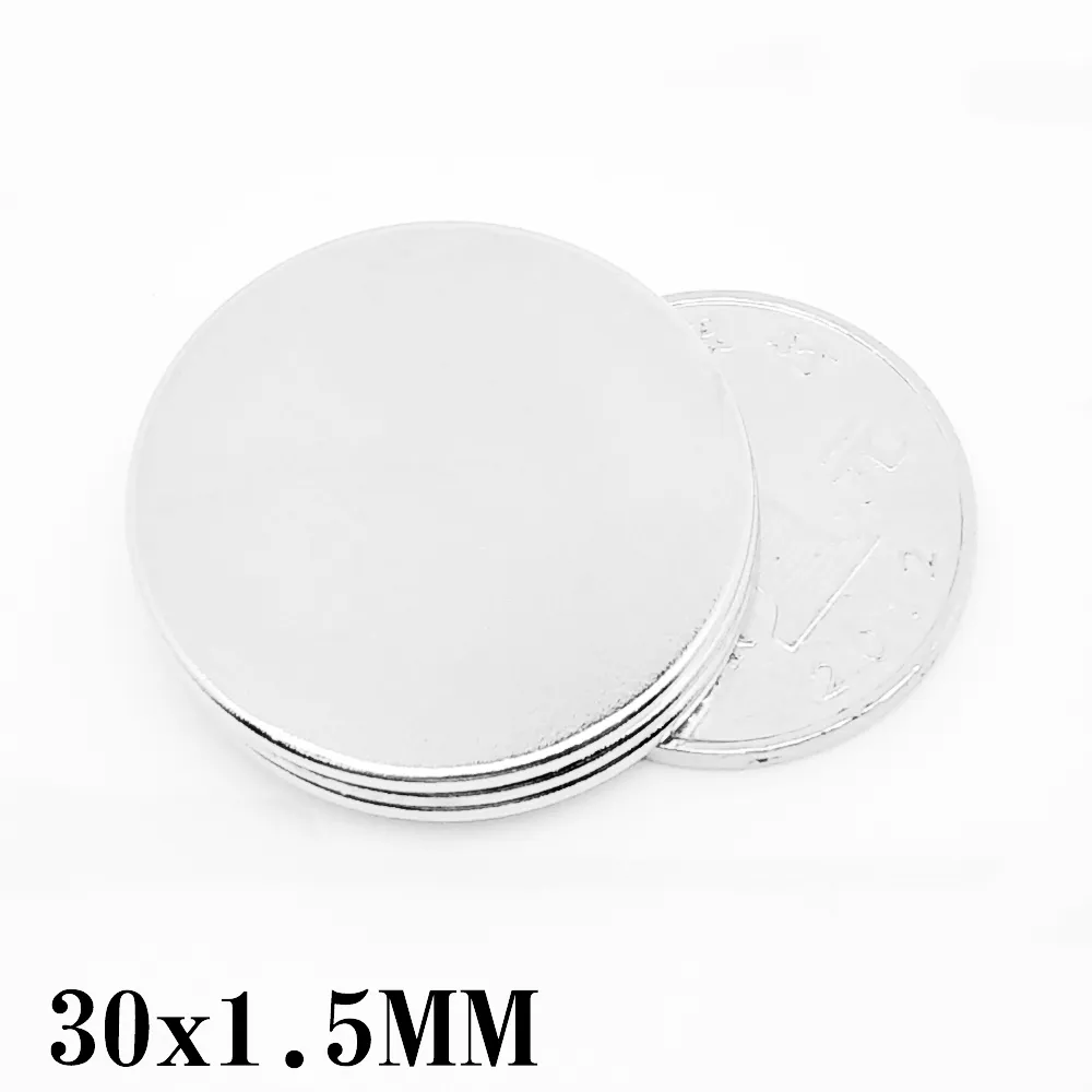 2 5 10 15 20 50PCS 30x1 5 Round Search Magnet 30mmx1 5mm Disc Permanent Neodymium
