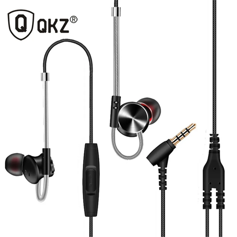 QKZ DM10 CNC HiFi наушники вкладыши fone de ouvido Metal DJ MP3 гарнитура 3 5 мм разъем микрофон